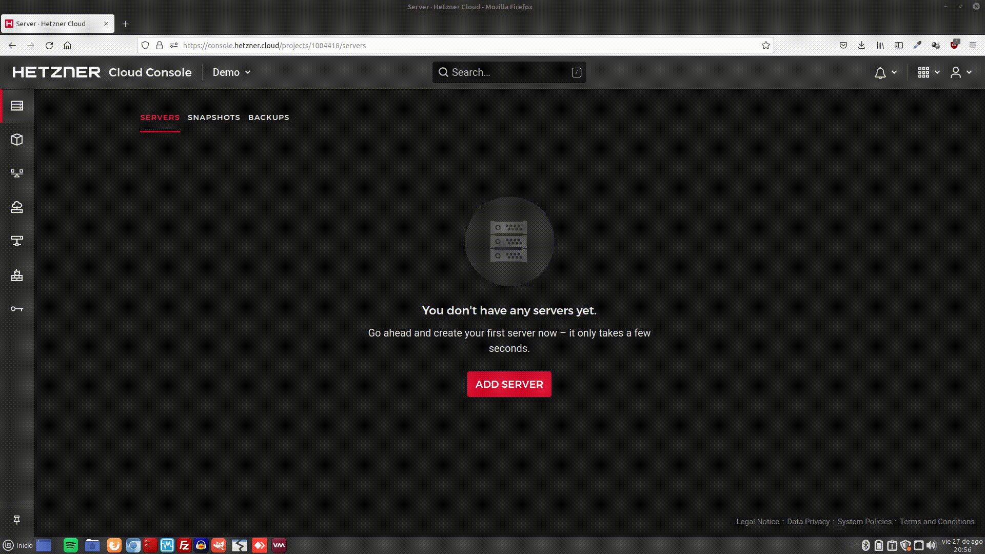 Gif sobre instalación iso Proxmox en Hetzner